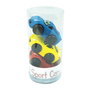 Tachan Pack de 3 Voitures de Sport Jouets pour Bébé 1 An - Rouge, Jaune, Bleu - Roue Libre, Matière Douce et Sûre