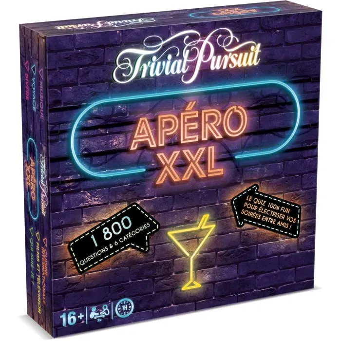 Winning Moves - TRIVIAL PURSUIT Apéro XXL - Jeu de société - Édition avec 1800 questions - 6 catégories - À partir de 16 ans Winning Moves - TRIVIAL PURSUIT Apéro XXL - Jeu de société - Édition avec 1800 questions - 6 catégories - À partir de 16 ans