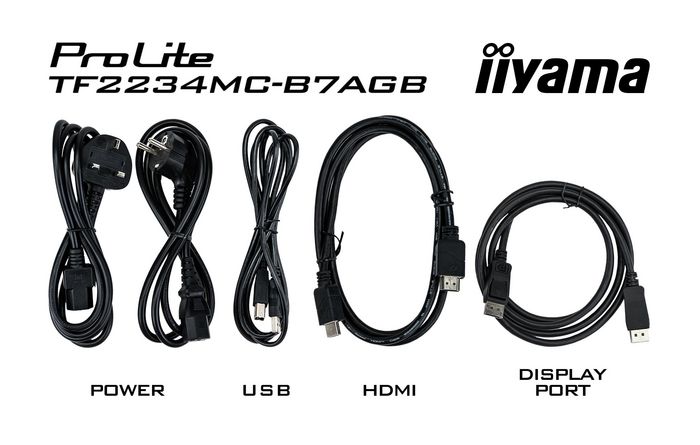 iiyama ProLite TF2234MC-B7AGB Écran tactile Open Frame 21.5" IPS Full HD 1920x1080 avec HDMI, VGA, protection IP65 et revêtement anti-reflets