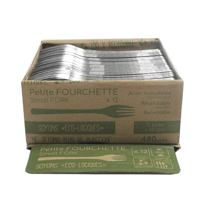 Set 12 Tenedores Postre Acero Inox Ecologic Slim Amefa 0,5 mm