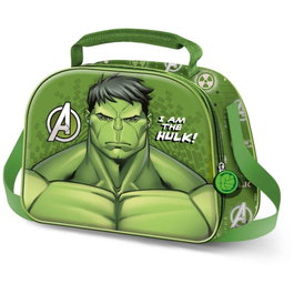 Karactermania Sac à goûter enfant 3D Hulk Rage 25,5 x 10 x 20 cm avec design en relief et forrage isotherme - Porte-aliments avec bretelle réglable