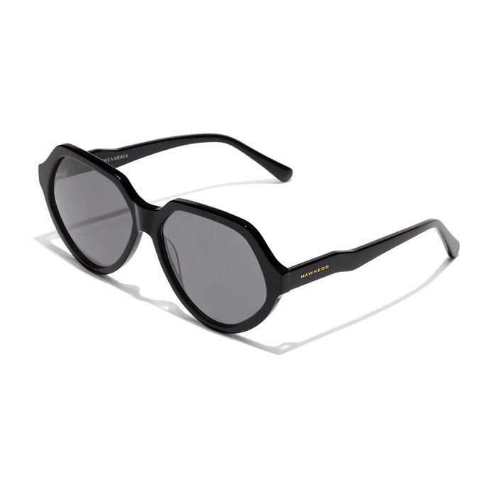 Hawkers RETRO ECO - Paula Echevarría - Lunettes de soleil unisexes rondes - Cadre acétate ECO noir - Verres 59 mm - Branches 145 mm