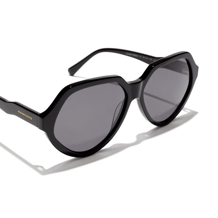 Hawkers RETRO ECO - Paula Echevarría - Lunettes de soleil unisexes rondes - Cadre acétate ECO noir - Verres 59 mm - Branches 145 mm