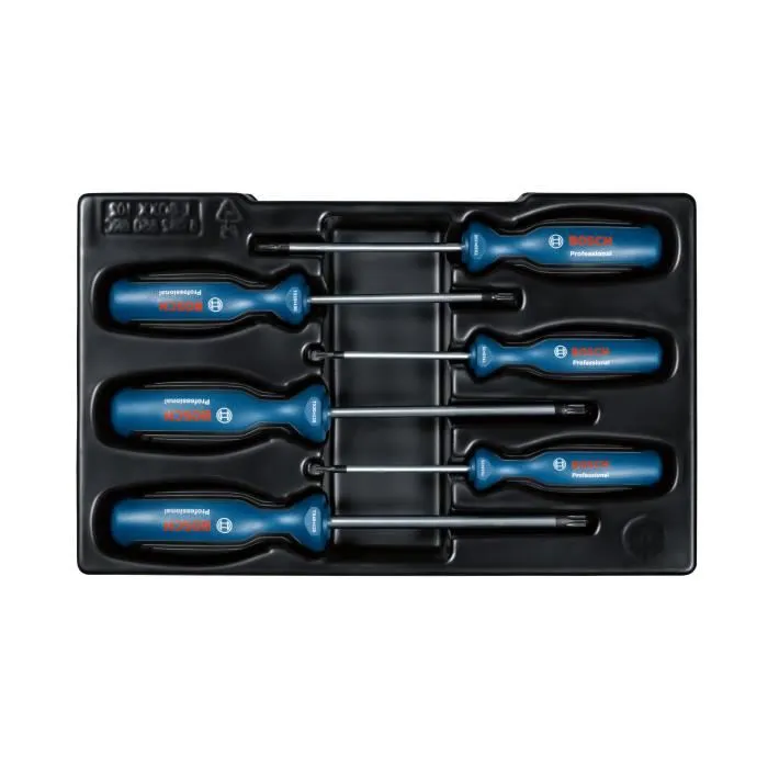 Bosch Professional - Set de 6 Tournevis Torx avec Embouts de Précision et Poignée Softgrip Ergonomique