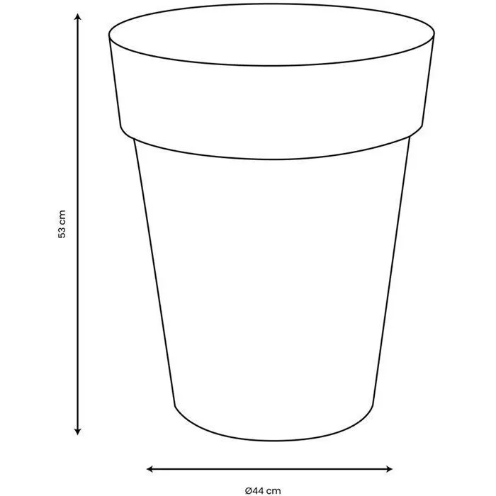 Eda Vase Toscane - Mi-haut Rond - Prêt-à-planter - Ø 44 x H 53 cm - Capacité 50 L - Traité anti-UV et antigel - Bleu Jean - Fabrication française