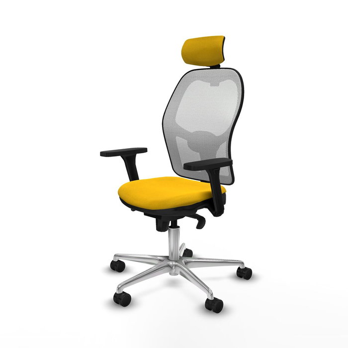 Piqueras y Crespo Chaise de Bureau avec Appui-tête Jorquera Jaune