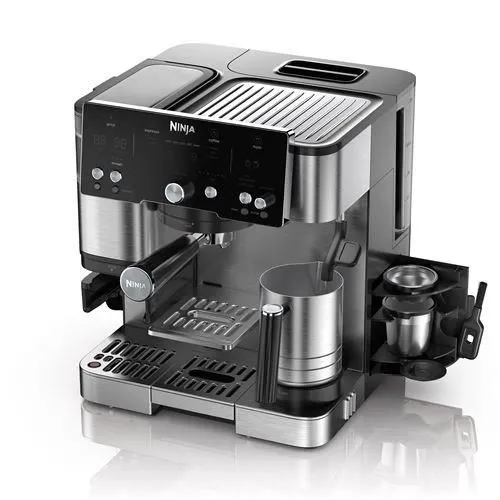 Ninja ES501EU - Machine à café et expresso 2-en-1 Essential Series avec broyeur intégré - 250 g - 9 bars - 1650 W - Noir/Inox
