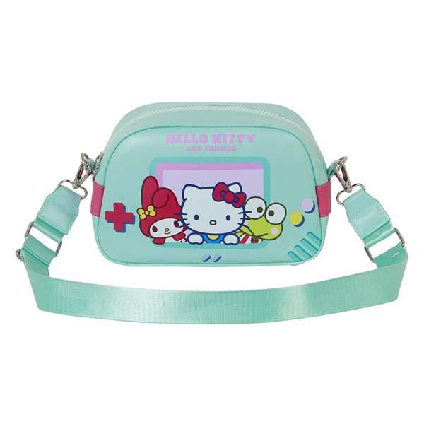 Hello Kitty Sac bowling léger vide PVC - Sac à bandoulière ajustable 75-130 cm - Dimensions 9x14x23 cm - PVC et polyester - Coloris turquoise - Karactermania