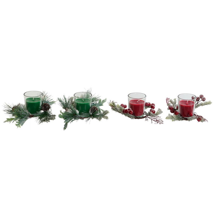 Bougie DKD Home Decor Rouge Vert 5,5 x 5,5 x 6,5 cm (2 Unités) Bougie DKD Home Decor Rouge Vert 5,5 x 5,5 x 6,5 cm (2 Unités)