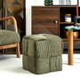 Home Deco Factory Pouf Tressé Scott Vert