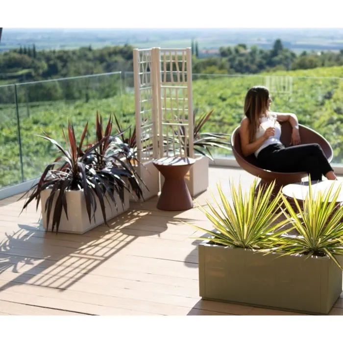 Stefanplast ETHICA Bac à fleurs rectangulaire 80 L - 80x36x35 cm - Craie Stefanplast ETHICA Bac à fleurs rectangulaire 80 L - 80x36x35 cm - Craie