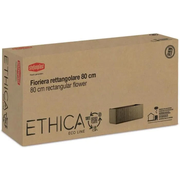 Stefanplast ETHICA Bac à fleurs rectangulaire 80 L - 80x36x35 cm - Craie Stefanplast ETHICA Bac à fleurs rectangulaire 80 L - 80x36x35 cm - Craie