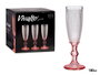 Vivalto Verre à Cava Points Pied Rose 180 ml Transparent et Rose 7x20x7 cm (Set de 36)