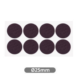 Hantums Set de 8 feutres adhésifs ronds Ø25mm - Marron