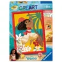 Ravensburger 12023229 - Kit CreArt Kids Peinture par Numéros Vaiana Disney, 18x24 cm, Tableau Pré-peint, avec Cadre - À partir de 7 ans