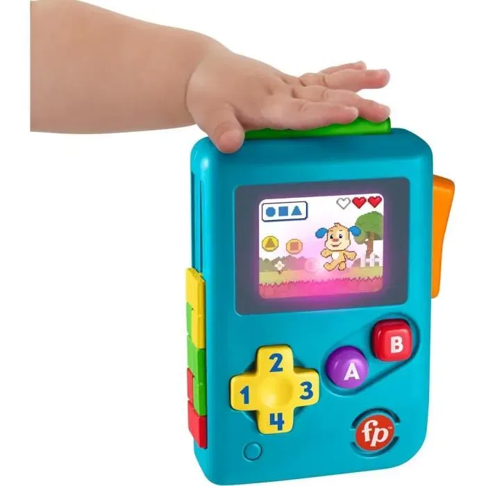Fisher-Price Ma Première Console de Jeu Rires et Éveil, Jouet d'Éveil Interactif et Éducatif pour Bébé avec Sons et Lumières - HXB59