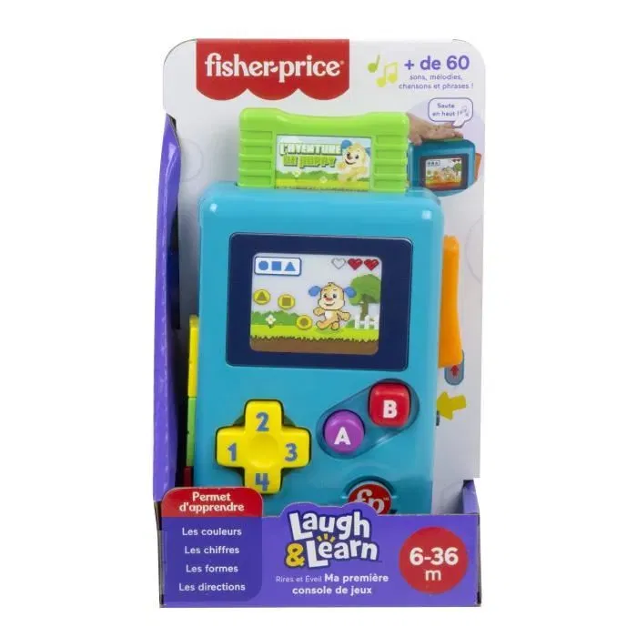 Fisher-Price Ma Première Console de Jeu Rires et Éveil, Jouet d'Éveil Interactif et Éducatif pour Bébé avec Sons et Lumières - HXB59
