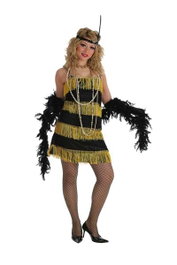 Creaciones Llopis Déguisement Charleston Adulte Jaune-Noir