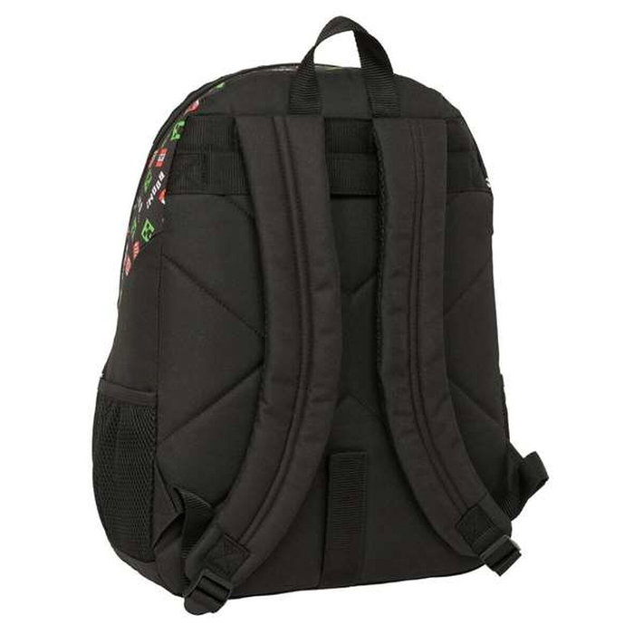 Safta Sac à dos Minecraft Noir 32 x 44 x 16 cm Adaptable