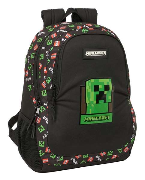Safta Sac à dos Minecraft Noir 32 x 44 x 16 cm Adaptable