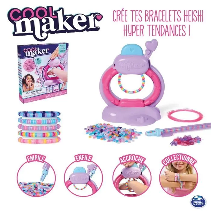Spinmaster Atelier Créatif à Bracelets Heishi Cool Maker - Plus de 1200 Perles et Accessoires - Jeu Créatif pour Enfants dès 7 Ans