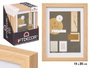 Giftdecor Porte-photo mural en bois MDF et verre avec passe-partout 15x20 cm naturel (Set de 12)