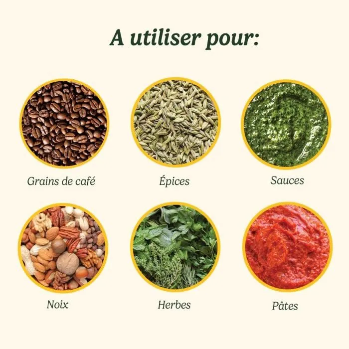 Cuisinart SG21BE - Moulin à épices et noix - Fonction impulsion - 2 bols inox avec couvercles - Bleu nuit