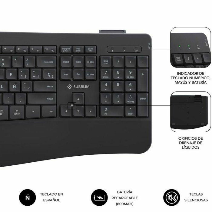 clavier et souris Subblim SUBKBC-DCOPW2 Noir clavier et souris Subblim SUBKBC-DCOPW2 Noir