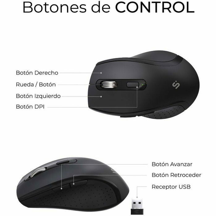 clavier et souris Subblim SUBKBC-DCOPW2 Noir