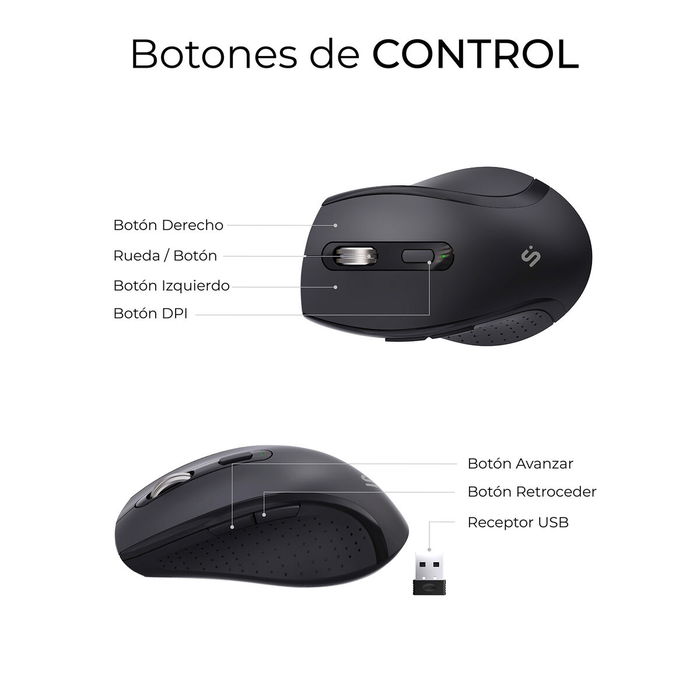 clavier et souris Subblim SUBKBC-DCOPW2 Noir