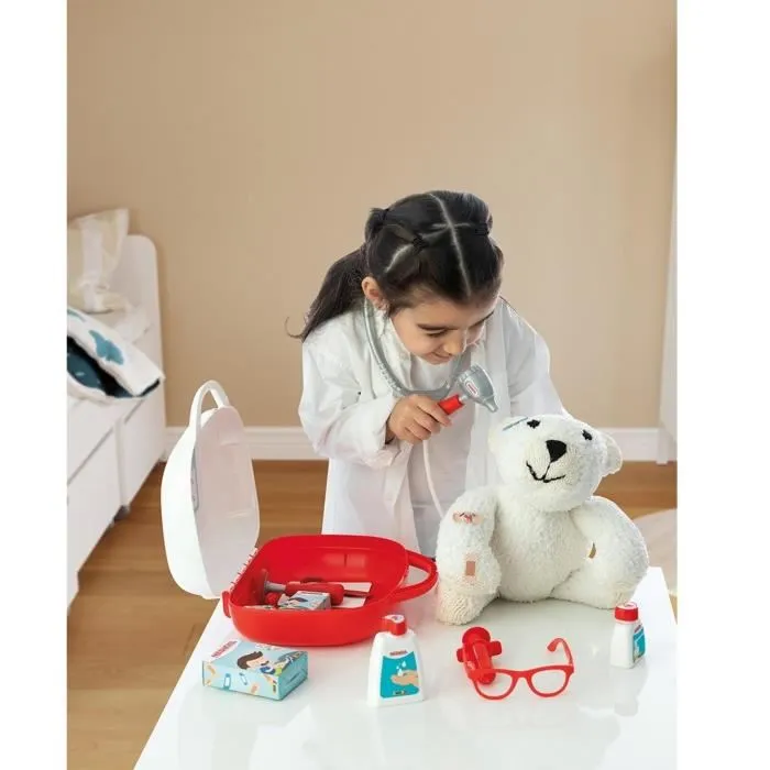 Smoby Vanity Docteur Malette avec poignée 15 accessoires inclus Fabrication française
