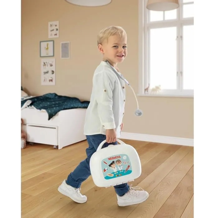 Smoby Vanity Docteur Malette avec poignée 15 accessoires inclus Fabrication française