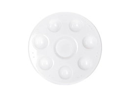 Innspiro Paleta en plastique ronde blanche 12cm avec 6 compartiments