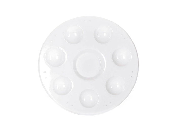 Innspiro Paleta en plastique ronde blanche 12cm avec 6 compartiments Innspiro Paleta en plastique ronde blanche 12cm avec 6 compartiments