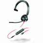 Poly Blackwire 3315 Monaural Certifié Microsoft Teams avec Adaptateur USB-C/A et Jack 3.5 mm - Noir