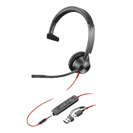 Poly Casque d'ordinateur avec microphone - Blackwire 3315 MS (8X218AA) - USB - Noir