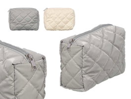 BERILO Trousse de toilette rectangulaire crème et gris