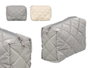 BERILO Trousse de toilette rectangulaire crème et gris