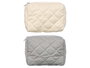 BERILO Trousse de toilette rectangulaire crème et gris