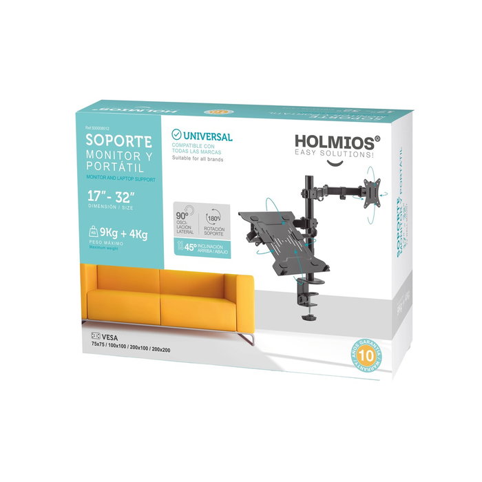 Holmios Support TV/Monitor 17-32 pouces et Ordinateur Portable 10-15,6 pouces Holmios Support TV/Monitor 17-32 pouces et Ordinateur Portable 10-15,6 pouces