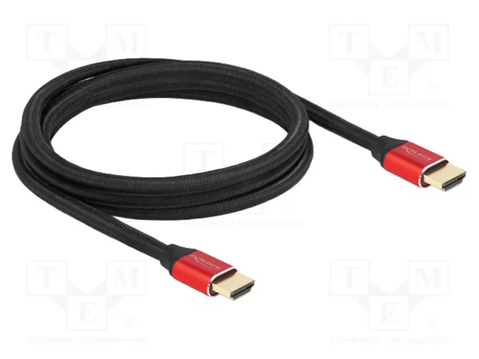DELOCK Câble HDMI 2.1 Ultra High Speed 2m Textile Noir DELOCK Câble HDMI 2.1 Ultra High Speed 2m Textile Noir