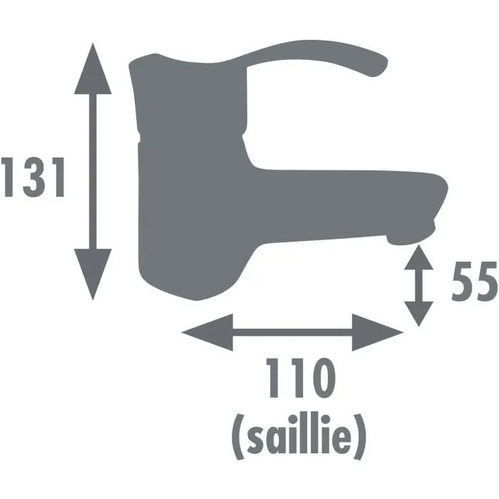 Edouard Rousseau Mitigeur de lavabo Nelson Chromé, cartouche céramique 40 mm, aérateur économiseur d'eau, design sobre, laiton