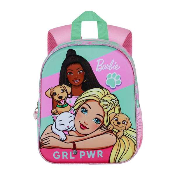 Karactermania Mochila 3D Elite Barbie Pets - Sac à dos enfant 3D, dimensions 26x11x31 cm, à partir de 3 ans, design avec relief, compartiment unique, bretelles rembourrées