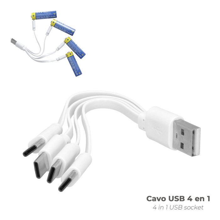 WOLFPACK LINEA PROFESIONAL Piles Lithium AA rechargeables USB-C (4 unités)