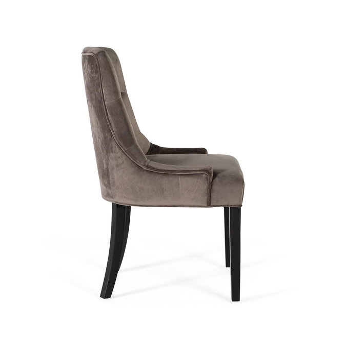 GINER Y COLOMER Lot de 2 chaises rembourrées en simili velours polyester et bois, couleur anthracite (93x57x62 cm)