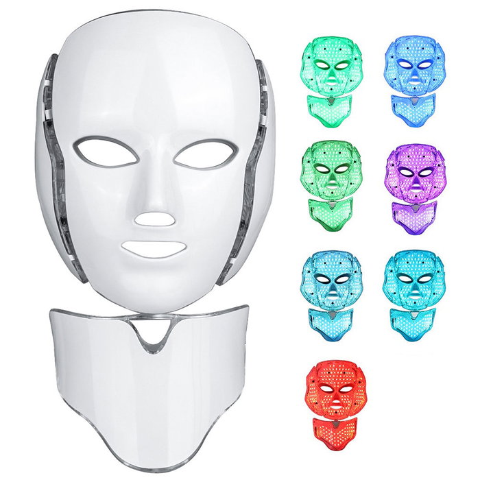 Paloma Beauties Masque Facial LED 7 Couleurs pour Photothérapie - Soins Visage Anti-âge, Acné, Teint Uniforme