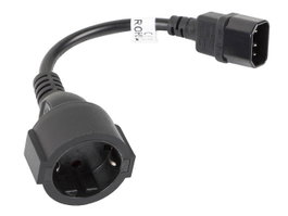 Lanberg Adaptateur Câble Alimentation IEC 320 C14 vers Schuko Femelle 20cm Noir