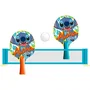 Disney Stitch - Set d'apprentissage Ping-pong 2-en-1 avec 2 raquettes, filet à ventouses, balles et tige flexible 360° - Pour jouer seul ou à deux