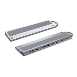 Ewent Docking Station USB-C 12 en 1 EW1150 avec 2x HDMI 4K, DisplayPort, PD 100W, Gigabit Ethernet