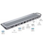 Ewent Docking Station USB-C 12 en 1 EW1150 avec 2x HDMI 4K, DisplayPort, PD 100W, Gigabit Ethernet